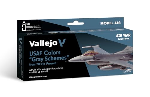Pintura acrílica USAF Colors Grey Schemes Vallejo Model Color set de 16 botellas mate