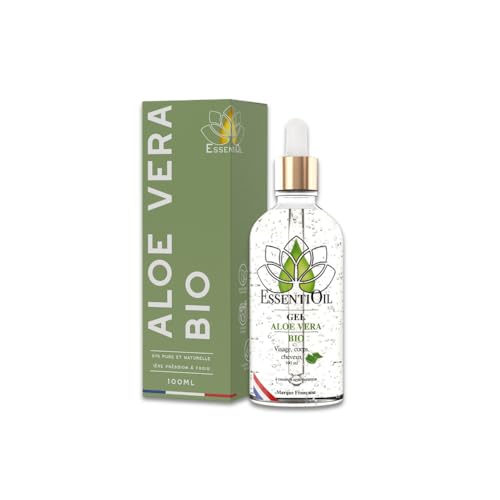 Image of ORGANIC ALOE VERA GEL - 100% pure and natural - Care for oily to dry hair - All skin types - 100mL - French brand - Essentioil