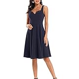 Material: poliéster YUANCHENG Botones de Mujer Vestidos con Cuello en V Oficina Vestidos sin Mangas Rectos hasta la Rodilla, NY, L2