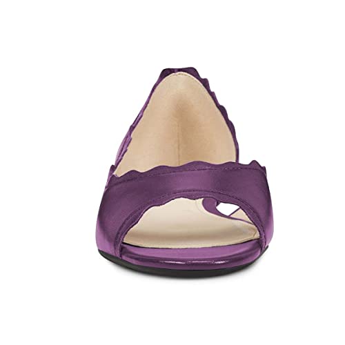 XYD Women Chic Open Peep Toe Wave Ballet Flats D'Orsay Slip On Loafers Dress Comfortable Casual Walking Shoes3