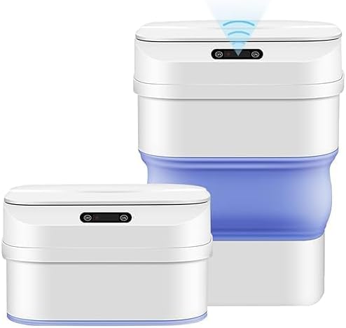 Sensor Folding Trash Can Garbage Bin with Touchless for Kitchen Bathroom Car Office | Multicolor