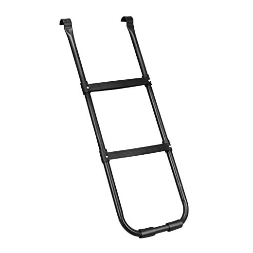 JJ JUJIN Escalera de 2 peldaños para cama elástica de 2 peldaños, color negro