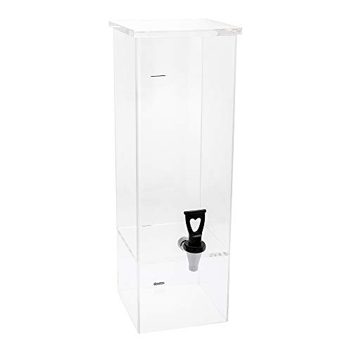 Image of Restaurantware Bev Tek 2 Gallon Beverage Dispenser 1 Square Drink Dispenser For Parties - Clear Geo Base Easy-To-Use Spigot Clear Acrylic Drink Dispenser With Stand Serve Tea Water or Juice