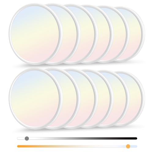 12 Pack 12 Inch Dimmable LED Flush Mount Ceiling Light Fixture 28W 3200LM 5 Color Temperature in One Super Slim Round Ceiling Lamp Low Profile Ceiling Lights for Living Bedroom Kitchen Laundry White