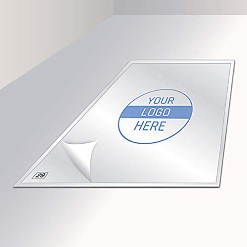 Image of TT-2230-38CL Custom Logo Tacky Mat, Clear, 22.5 inch L x 30 inch W, 30 Sheets (Pack of 8)