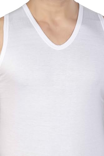 Image of JACK POT Men's Cotton V-Neck Vest - Pack of 3, Comfortable Sleeveless Undershirt (Available in Small, Medium, Large, XL, XXL)