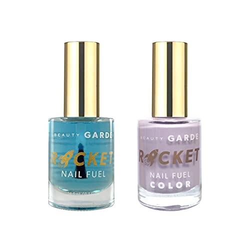 BeautyGARDE Rocket Nail Fuel & Polish Nail Care 2 Pack – 1 Rocket Nail Fuel & 1 Nail Polish Color – Wink, Nail Strengthener & Growth Treatment, Nail Polish, 7-Free Nail Care, Nonie Crème [1 Oz]