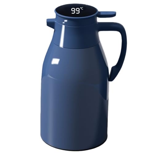 Brfveob 魔法瓶 保温ポット 卓上ポット 洗いやすい 保温断熱ケトル 温度表示 高ホウケイ酸ガラス内胆 24時間保温 真空断熱 シール漏れ防止 おしゃれ 旅行 アウトドア 家庭用 大容量 (A,1.3L)