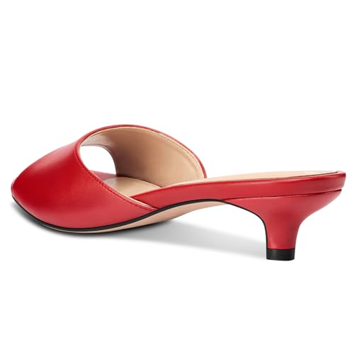 Image of TNYNFBEB Womens Low Kitten Heel Open Toe Sandals Mules Shoes Slingback Prom Party Dress Summer 1.4 Inches Heels