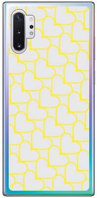 SECOND SKIN ハートストライプ グレー&times;イエロー （ソフトTPUクリア） / for Galaxy Note10+ SCV