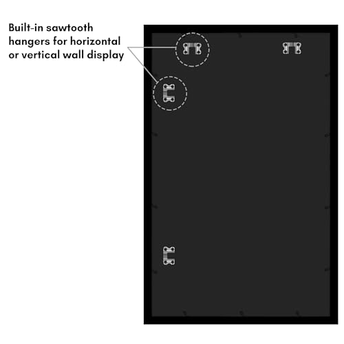 Americanflat 20x32 Poster Frame with Polished Plexiglass - Black Picture Frame - Wide Photo Frames Made of Engineered Wood for Vertical or Horizontal Wall Display - Epic Collection - Black