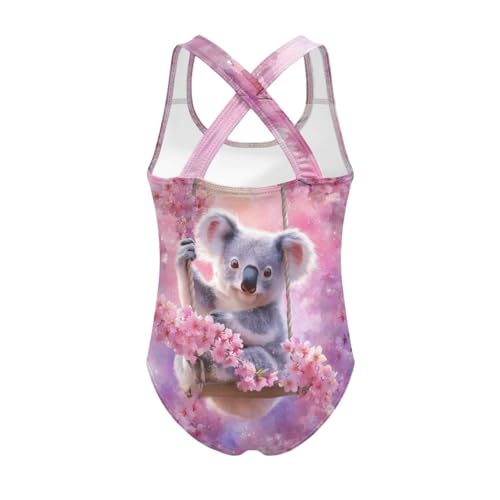 Image of WELLFLYHOM Girls Swimsuit 5-14 Cross Back Swimwear Full Coverage One Piece Bathing Suit Sleeveless Beachwear