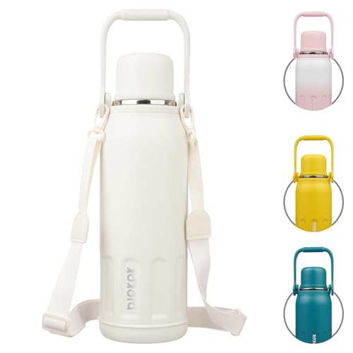 Image of BJPKPK Stainless Steel Insulated Bottle with Handle & Strap, 50oz