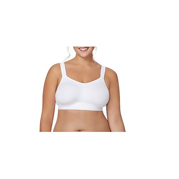 Just-My-Size-Womens-Active-Lifestyle-Wirefree-Bra-MJ1220 JUST MY SIZE womens Active Lifestyle Wirefree Mj1220 Bras, White, 48DD US