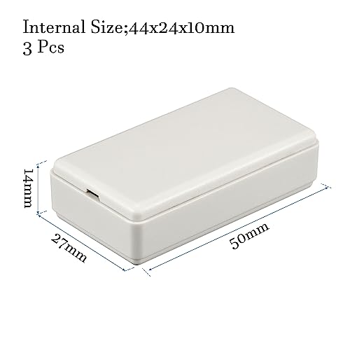 QUARKZMAN Staubdichte Verteilerdose x 3Stk ABS Wasserdicht Universal Boxen für Außen Elektroprojekt [Grau 50x27x14mm]