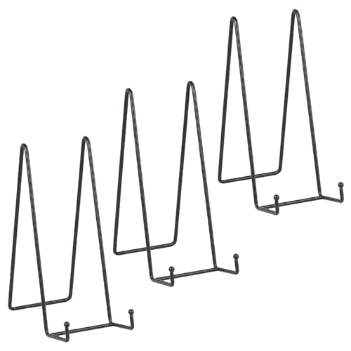 Large Plate Holder Display Stand - 10 inch Extra Tall Stands - Twisted Metal Wire Easel - Big Tabletop Easels for Decorative Plates | Picture Frame | Platter | Painting | Plaque - 3 Pack - Black Large Plate Holder Display Stand - 10 inch Extra Tall Stands - Twisted Metal Wire Easel - Big Tabletop Easels for Decorative Plates | Picture Frame | Platter | Painting | Plaque - 3 Pack - Black