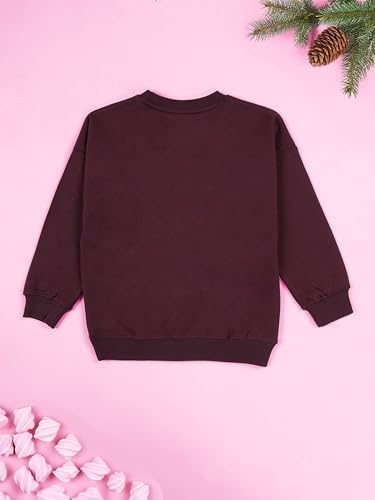 Image of KiddoPanti Boys Solid Round Neck Full Sleeve Fleece Sweatshirt | 60% Cotton 40% Polyester | Soft Warm Winter Pullover | Ribbed Cuffs & Hem | Casual Winter Sweatshirt for Kids