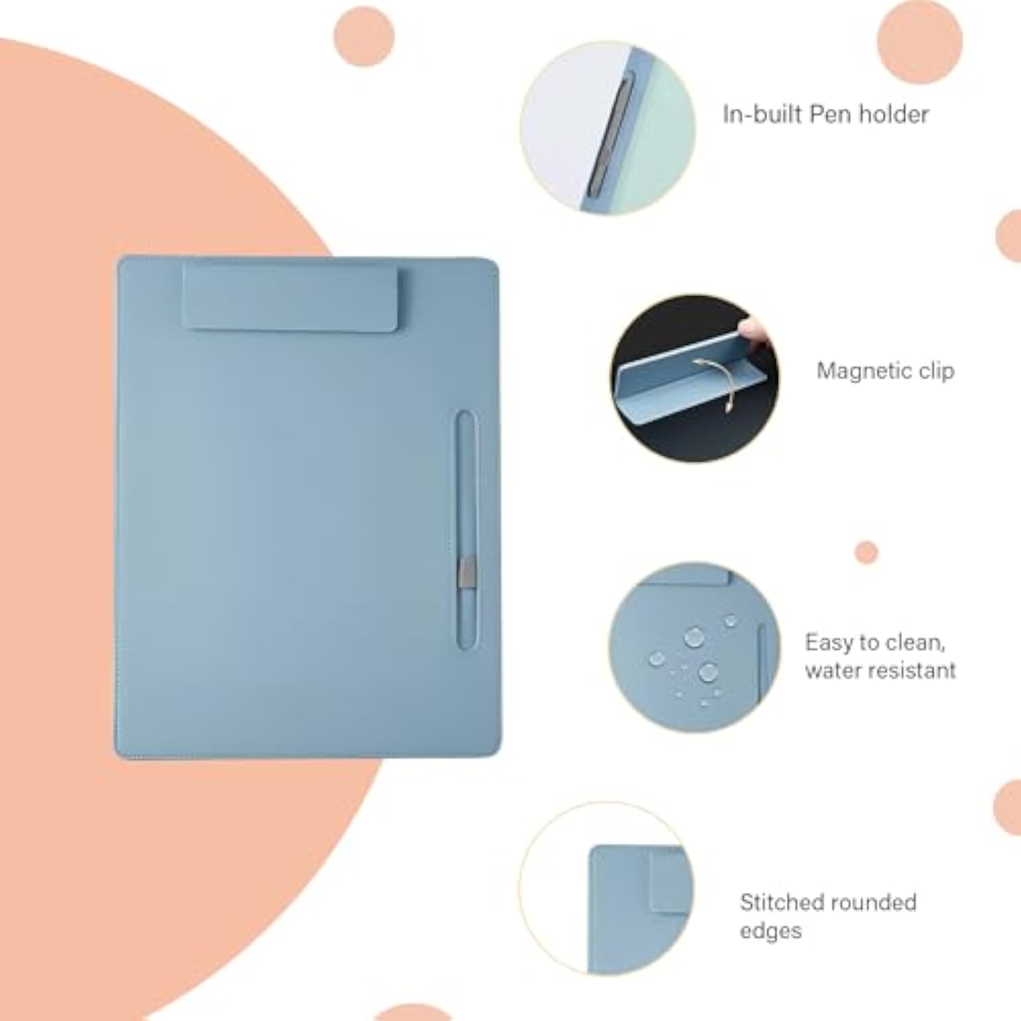 Soft PU Leather Magnetic Clipboard & Document Holder