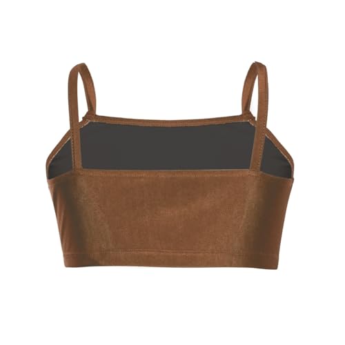 YiZYiF Kids Girls Sleeveless Athletic Crop Top Spaghetti Straps Camisole Vest Dance Sports Tops Tanks4