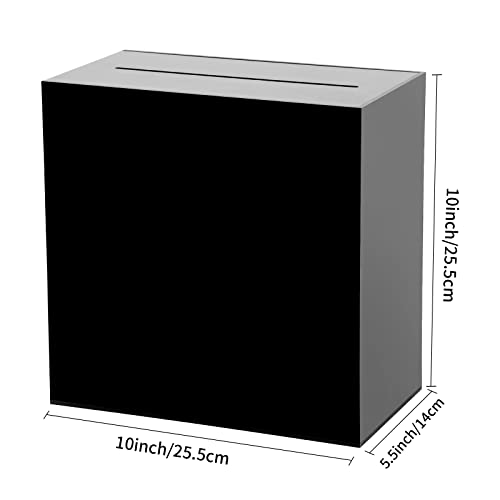 Clear Acrylic Wedding Card Box, Black Large Diy Card Box Blank No Print For Wedding Reception, Graduation Party, Bridal Shower, Keepsake Party Favor, Cosmetic Home Decor #TOP1