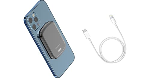 Novodio PureWatt Stick'n Go - Batterie Externe magnétique & câble Lightning Cover