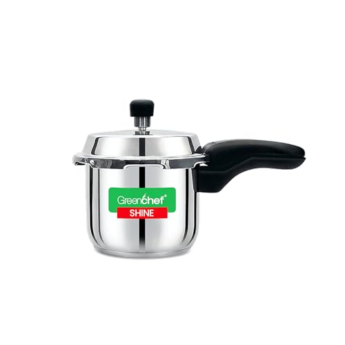GREENCHEF Shine outer lid Stainless steel Pressure cooker 3 litre...