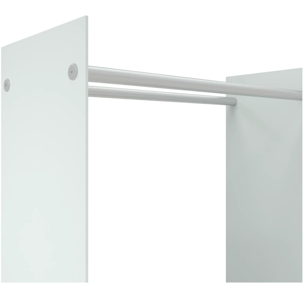 Weißes Brennholzregal aus Hartglas und Stahl 80 x 35 x 100 cm für Kamin, Ofen und Wohnzimmer, Lagerung von Kaminholz, geordnete Aufbewahrung mit Wandhalterung
