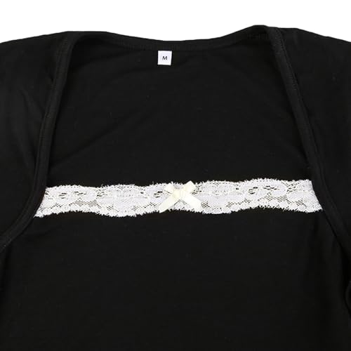 Image of Fairy Grunge Shirts for Women Y2K Tops Long Sleeve Lace Patchwork Tees Teen Girls Vintage Slim Blouse Fall Clothes