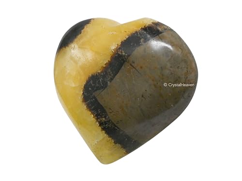 Image of Certified Septarian Crystal Heart Palm Pebbles Stones for Anxiety Stress Relief Massage - AAA Grade Original Healing Gemstone Agate Heart Palm Stone for Yoga Meditation Spiritual