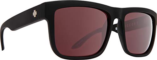 Spy Optic Discord Gafas de sol planas polarizadas (negro   Happy Rose Polar con espejo espectra de plata clara)