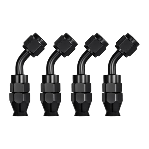 Image of EVIL ENERGY 4AN PTFE Hose End Fitting 45 Degree Black for PTFE Hose Only 4PCS