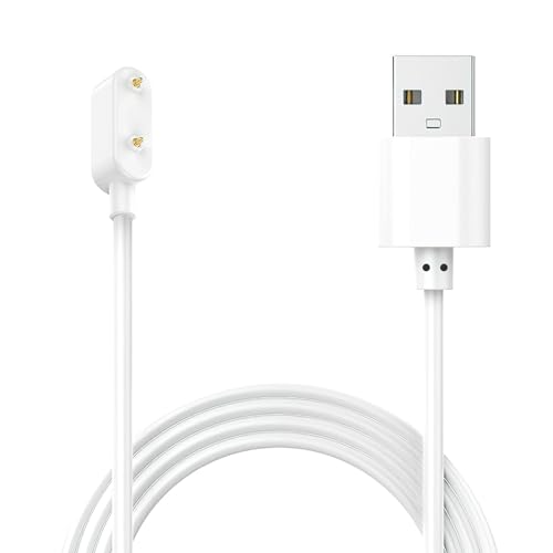 Replacement USB Cable for Huawei Band 9/8/7/6/6 Pro/Watch Fit/Fit 2/Fit Mini/Honor Band 9/7/6/Watch ES/4X/4Pro Samsung Galaxy Fit 3 Smartwatch Magnetic USB Charger Cord, White 100cm