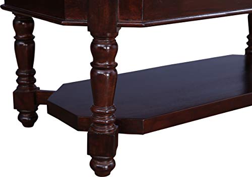 Image of HomeTown Royal Solid Wood Center Table in Dark Walnut Color