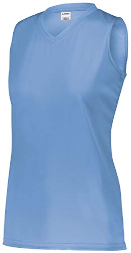 Augusta Sportswear Girls Sleeveless Wicking Attain Jersey, Columbia Blue, L