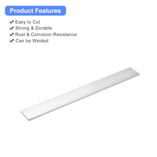 Image of uxcell Square Aluminum Flat Bar, 2Pcs 3 /16 inch Thick 1.4 inch Width 12 inch Length Square Aluminum Bar 6061 Aluminum Flat Plate, 4 x 35 x 305mm T6511 Solid New Mill Stock for Industrial Building