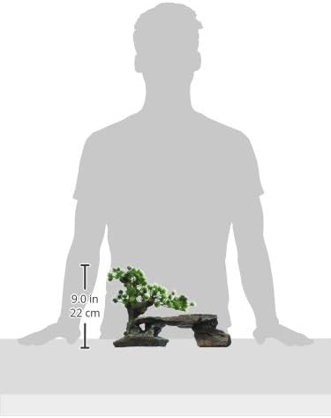 Miniatura 3 de Penn-PLAX Deco-Replicas - Árbol bonsái sobre rocas para decoración de acuario, seguro para peceras de agua dulce y salada, altura de 9 pulgadas