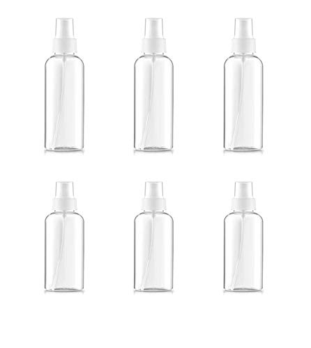 AICHUANGBAO Clear Plastic Spray Bottles Small Spray Bottle with Plastic Sprayer(6 packs + two sub-packing funnels) (50ml+30ml)