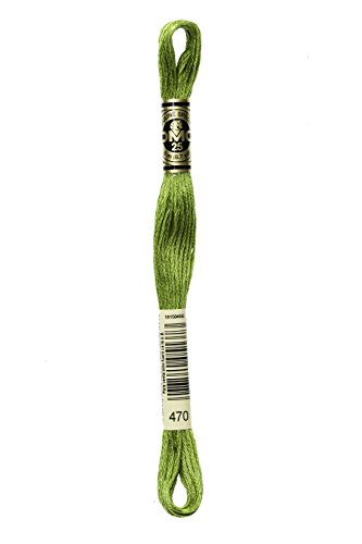 Image of DMC 117-470 Six Stranded Cotton Embroidery Floss, Light Avocado Green, 8.7-Yard