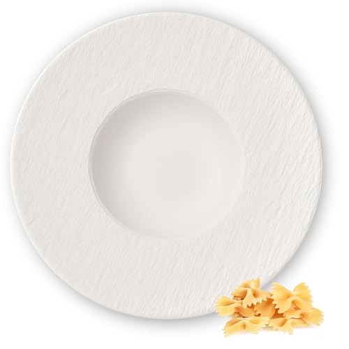 Villeroy & Boch – Manufacture Rock Blanc Assiette À Pâtes 29 Cm, Garanti Lave-Vaisselle, Compatible Micro-Ondes, Vaisselle, Soupe, Assiette Ceramique, Porcelaine...