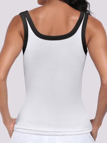 Image of ANRABESS Womens Sleeveless Scoop Neck Tank Top Ribbed Fitted Summer Basic Slim Cute Tops 2026