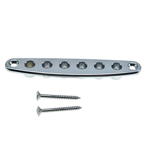 KAISH Guitar Bridge String Thru Body Ferrule Plate Guitar String Ferrules String Bushing Plate for...
