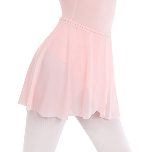 Falda de ballet para niña, falda de danza para mujer, falda de ballet, falda de baile de malla elástica con banda de cintura ajustable, Negro , S