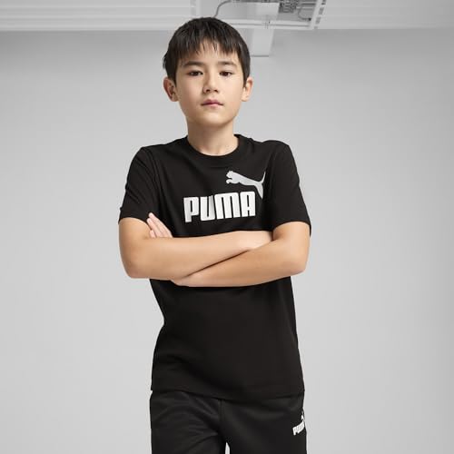 Image of Puma Boy Cotton Solid Regular Fit Tees