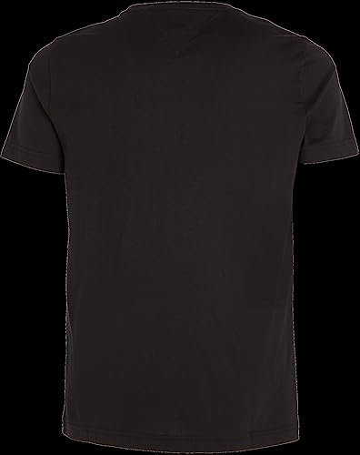 Tommy Hilfiger Camiseta de Manga Corta para Hombre Core Tommy Logo Cuello Redondo, Negro (Jet Black), L