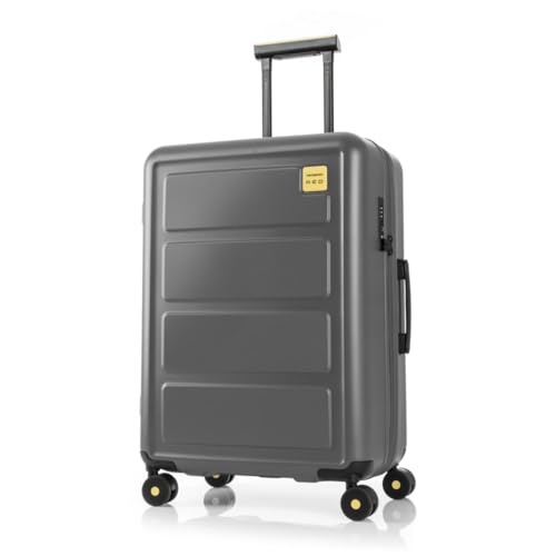 Image of Samsonite Red TOIIS L Expandable 68 Cms Medium Check-in Polycarbonate Hard Sided 8 Wheel Spinner Luggage /Suitcase /Trolley Bag (Iron Grey) (Double Wheel), Grey