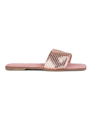 Image of Inc.5 Womens Golden Party Embellished Open Toe Flats