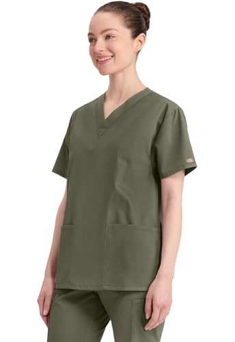 Image of Dickies EDS Signature Scrubs Tops for Women V-Neck Modern Classic Fit