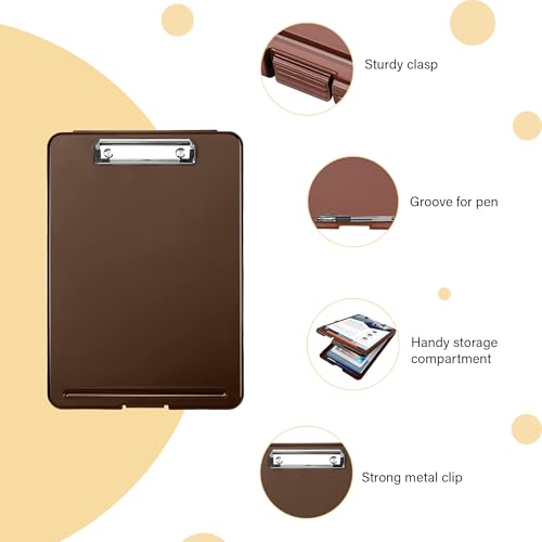 Image of oddpod Praise A4 Clip Pad /Clipboard with Storage Case for Paper and Document Storage 83002 (Brown)