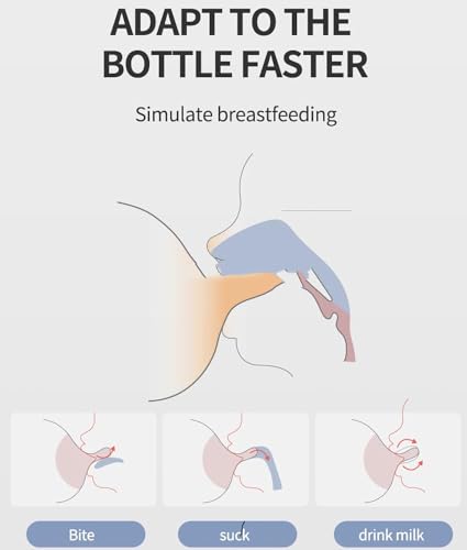 Oberni Glass Baby Bottles,Anti Colic Breastfeeding Bottle With Natural Response Nipple Size S,Wide Neck Slow Flow Baby Bottle For Baby,Newborn,Preemie 0-3 0-6 Month,Bpa Free thumb #2