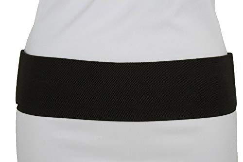 TFJ Women Elastic Belt Hip Stretch Waist Faux Patent Leather XS S M Dark Brown4